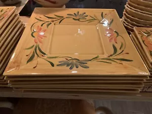 7.5" Sq Salad Plate,Le Maison Catherine Pottery Hand Painted French,Poet-Laval - Bild 1 von 3