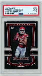 PSA 9 2017 Panini #104 Patrick Mahomes Knights Templar RC Chiefs - Picture 1 of 2