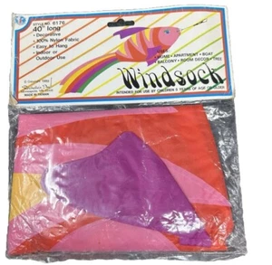 De colección 1989 Windsock Rainbow Fish 40 pulgadas 100 % nailon interior exterior NUEVO - Imagen 1 de 2