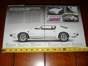 1973 - 1974 PONTIAC FIREBIRD FORMULA / TRANS AM SD-455  ORIGINAL 2012 ARTICLE - Picture 1 of 3
