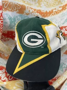 Vtg 90s Green Bay Packers Reverse Thunder Bolt Wool Snapback Hat Drew PearsonH38 - Picture 1 of 7