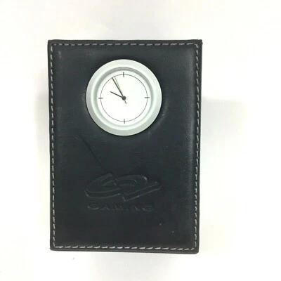 Black Leather Desk C2 gaming Battery Clock size 3"x 4" New in Box - Image 1 of 4
