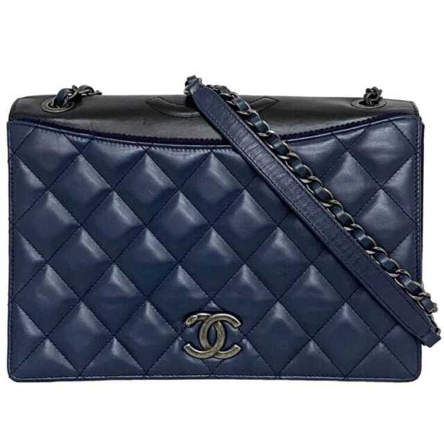 Chanel CF flap bag studded calfskin silver-tone metal navy blue brown  shoulder bag size:25cm 0680WC10210 watsapp:+861550…
