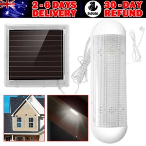 Solar Powered LED Ceiling Light Garden Garage Shed Tent Lamp Pull Cord Switch AU - Picture 1 of 11