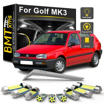 LED Interior Light Bulb For VW Volkswagen Golf 3 MK3 MKIII III 1991-1998 4 Color Foto 1 de 4