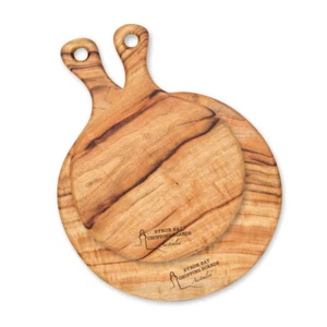 ByronBay Pizza Paddle Board Set, Cheese Wooden Round Board with Handle - Picture 1 of 18