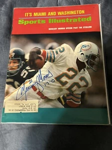 MERCURY MORRIS SIGNED SI SPORTS ILLUSTRATED 1-8-1973 MIAMI DOLPHINS CHARGERS - Picture 1 of 1