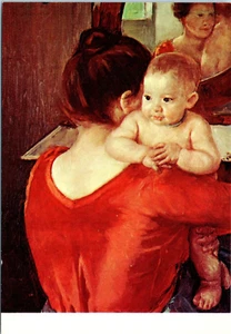 Vintage Postcard Mary Cassatt Mother & Child Oil Canvas Brooklyn Museum - Picture 1 of 2