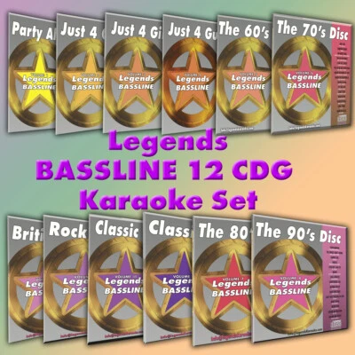 Legends Bassline 12 disc CGG CD+G Set. Best deal going for 180 Songs ALL Classic - Image 1 of 4