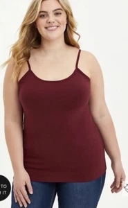 NWT TORRID Scoop Neck FOXY CAMI Dark Red Zinfandel Wine Size 1X Plus 14/16 Women - Picture 1 of 5