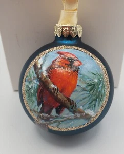 Kathy Dickson handbemalt rot Kardinal Vogel Ornament Winter Weihnachten 2020 - Bild 1 von 9