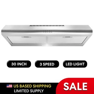 30 in. Under Cabinet Range Hood, Push Button, Mesh Filters in Stainless Steel - Picture 1 of 6
