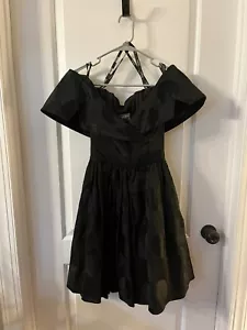 VINTAGE SCHWARZ PARTY COCKTAIL ABSCHLUSSBALLKLEID KAREN LUCAS FÜR NIKI SCHULTERFREI - Bild 1 von 14