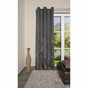 Ösenschal Zweige edel Ösenvorhang Dekoschal Vorhang Gardine blickdicht 0540 brau - Bild 1 von 1