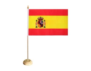 Tischflagge Spanien mit Wappen spanische Tischfahne 15x22cm - Bild 1 von 1