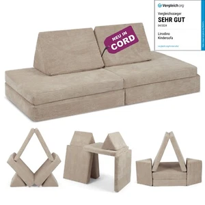 Linodino Spielsofa Cord Kindersofa Schalffunktion Schaumstoffbausteine Modulsofa - Bild 1 von 88