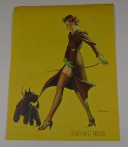Original 1950's Gil Elvgren Print - Man's Best Friend - Picture 1 of 2