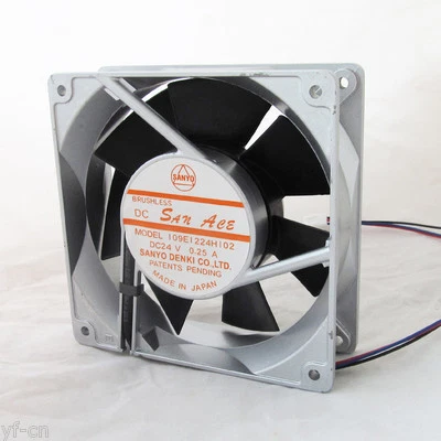 Ventilador Sanyo Brushless DC San Ace 109E1224H102 120x38mm 12038 24V 0.25A caixa de metal - Imagem 1 de 4