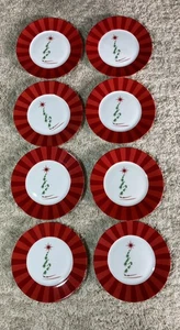 "Juego de 8 platos de postre de Navidad CIB árbol MCM sin caja 6"" redondos muy bonitos" - Imagen 1 de 9