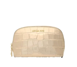 MICHAEL KORS Kosmetiktasche EMPIRE Small aus Leder mit Krokodilprägung gold - Bild 1 von 2