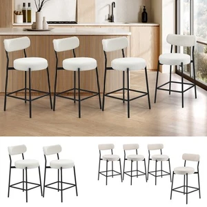 Oikiture Bar Stools Kitchen Dining Chairs Counter Stool Upholstered x2/x4 - Picture 1 of 45