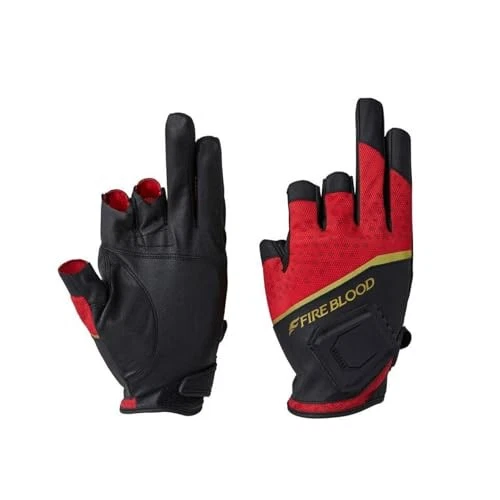 SHIMANO Limited Pro Magnet Quick Dry Gloves 3-piece Cut GL-100X Blood Red L - Image 1 of 1