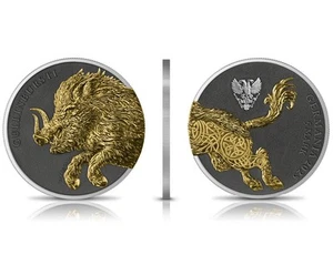 Moneda de plata dorada Germania Beasts Gullinbursti Geminus 2025 de 2 x 1 oz - Imagen 1 de 9