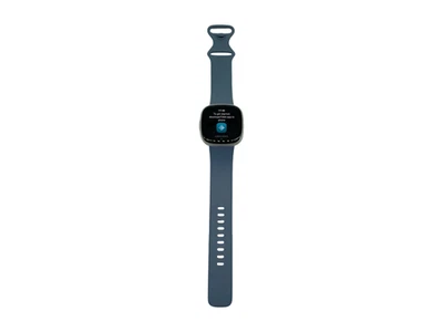Fitbit Versa 4 Fitness Smartwatch - Platinum + Waterfall Blue Sport Band - READ! - Image 1 of 4