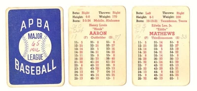1965 APBA Original Season W/ Writing - MILWAUKEE BRAVES Team Set - Image 1 of 3