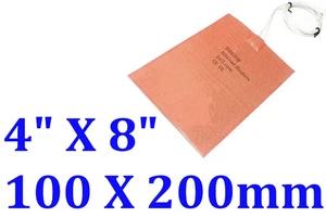 4" X 8" 100 X 200mm 60W w/ 3m w/ 25 Degree C Thermostat JSRGO CE UL Heater - Picture 1 of 12