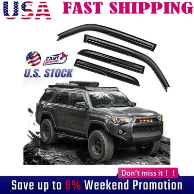 Para Toyota 4Runner 2010-2024 JDM Mugen Estilo Ventana Visera Protectores de Lluvia Ventilación Foto 1 de 4
