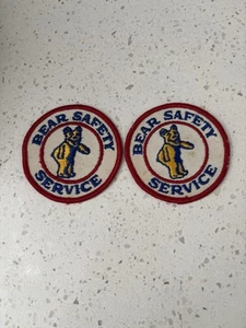 Bear Safety Service - Vintage 1970s Bears Automotive Patch - Picture 1 of 6
