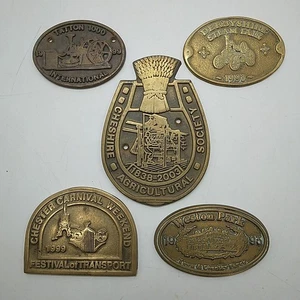 X5 Canal Boat Brass Wall Medal Plaque Bundle - Mixed Theme - Years 1993-2003 - Picture 1 of 12