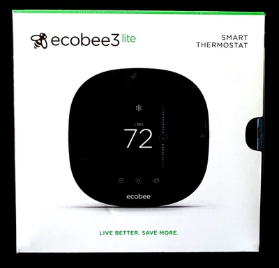 Ecobee3 Lite Smart Thermostat (EB-STATE3LT-02) Programmable Heat Cooling  SEALED - Image 1 of 4