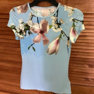 Womens TED BAKER floral Tee size 1 - Picture 1 of 4
