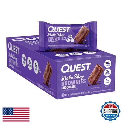 Barra de proteína Quest Nutrition chocolate brownie 10ct 10g proteína 2g carboidratos líquidos fudg - Imagem 1 de 4