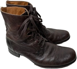 Stivali da combattimento John Varvatos Six O Six 606 in pelle italiana stringati marrone 10,5 - Foto 1 di 8