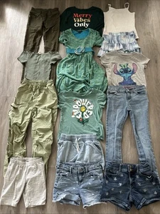 Size 8 Girls Clothing Lot, 14 Items Stitch, Cat & Jack, My Michelle, Justice - Picture 1 of 19