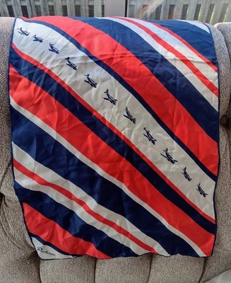 Beech Aircraft BEECHCRAFT long SILK SCARF made by Echo, About 64" x 15" - Image 1 of 4