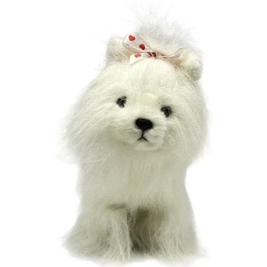 GANZ Webkinz White Yorkie HM070 Puppy Dog Plush Toy Long Hair Bow NO CODE - Picture 1 of 7