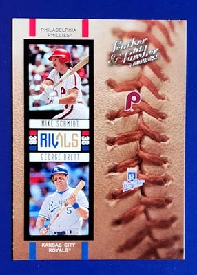 George Brett Mike Schmidt 2005 Donruss cuero y madera Rivals R-21 plata/2000 Foto 1 de 2