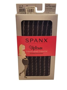 Spanx Uptown Tight End Strumpfhose Body Shaping Panty schwarz Smoking Streifen Gr. B NEU - Bild 1 von 5