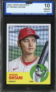 2022 Topps Archives #1 Shohei Ohtani ISA 10 Angeli 1963 Topps - Foto 1 di 2