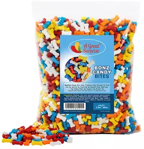 Candy Bones - Candy Bonz - Süßigkeiten in Hundeknochenform, sortiert, Großpackung 3 Pfund Partytüte F - Bild 1 von 3