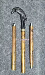 BLACK CROW STYLE HANDLE WOODEN VINTAGE LOOKING WALKING STICK DESIGNER GIFT - Picture 1 of 5