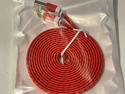 Flat Braided Rugged Nylon Charger Cable USB Cord for MICRO-C TYPE PHONE/DEVICE - Image 1 of 4