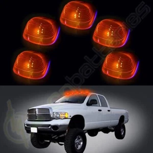 5pcs Roof Running Light Cab Marker Amber Cover 12V LED Bulb For Ford F150 E250 - Foto 1 di 9