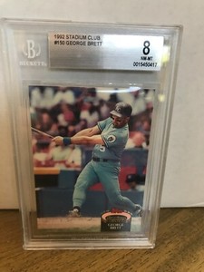 1992 - TOPPS STADIUM CLUB # 150 - GEORGE BRETT - HOFer - GRADED (BGS 8 NM-MT)