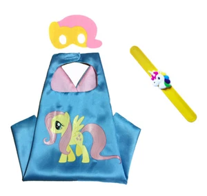 5PC My Little Pony Costume Set-Fluttershy, Cloak/Cape, Mask & Pops Ring Age 4-10 - Picture 1 of 2