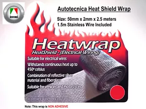 Autotecnica Heat Wrap Shield Reflective Silver Film and Fiberglass Lining 2.5m - Picture 1 of 5